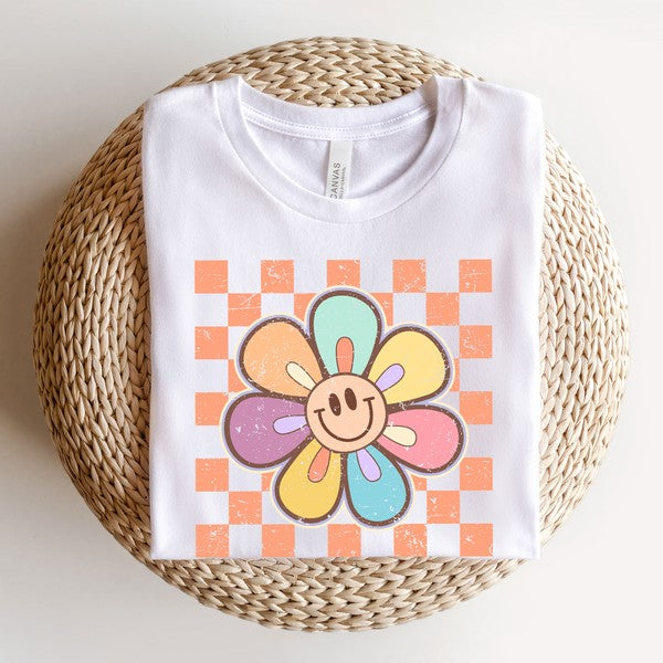 Checkered Daisy Short Sleeve Graphic Tee